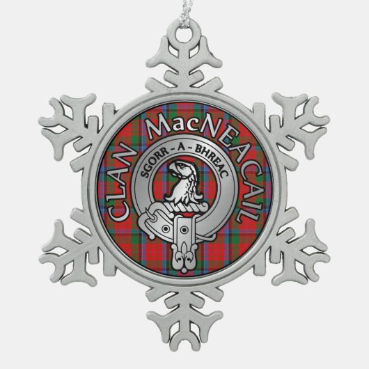 Ornement Flocon De Neige Clan MacNeacail | MacNicol Crest & Tartan (Devant)
