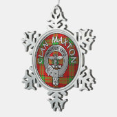 Ornement Flocon De Neige Clan Maxton Crest & Tartan (Vue impression)
