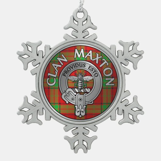 Ornement Flocon De Neige Clan Maxton Crest & Tartan (Devant)