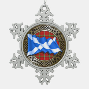 Ornement Flocon De Neige Clan Morrison Tartan Knot & Drapeau