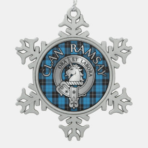 Ornement Flocon De Neige Clan Ramsay Crest & Hunting Tartan Knot