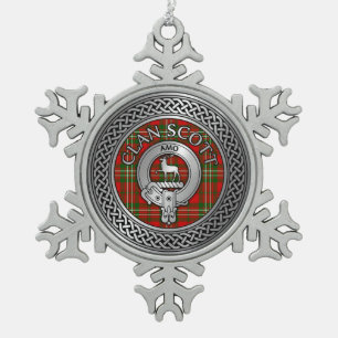 Ornement Flocon De Neige Clan Scott Crest & Tartan Knot