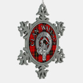Ornement Flocon De Neige Clan Wallace Crest & Tartan (Gauche)