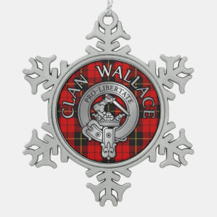 Ornement Flocon De Neige Clan Wallace Crest & Tartan