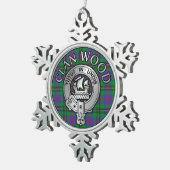 Ornement Flocon De Neige Clan Wood Crest & Tartan (Vue impression)