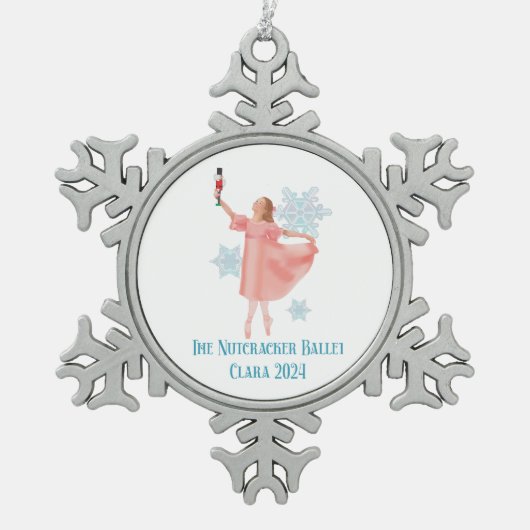 Ornement Flocon De Neige Clara avec Nutcracker 2024 (Devant)
