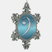 Ornement Flocon De Neige Clef basse de musique sur le flocon de neige (Gauche)