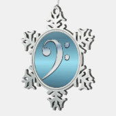 Ornement Flocon De Neige Clef basse de musique sur le flocon de neige (Vue impression)