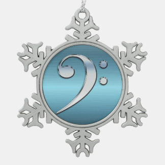 Ornement Flocon De Neige Clef basse de musique sur le flocon de neige