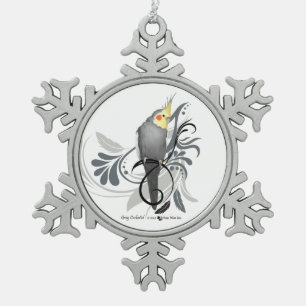 Ornement Flocon De Neige Cockatiel gris