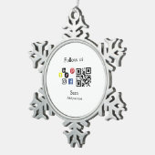 Ornement Flocon De Neige Code-barres du site Web d'entreprise simple (Vue impression)