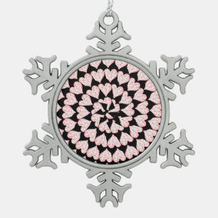 Ornement Flocon De Neige Coeurs De Poker En Formes Cardiaques,