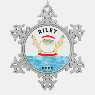 Ornement Flocon De Neige collection personnalisée de nageurs
