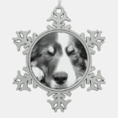 ORNEMENT FLOCON DE NEIGE COLLIE FRONTALIÈRE (Devant)