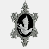 Ornement Flocon De Neige Colombe de ruban gris d'espoir - conscience de (Gauche)
