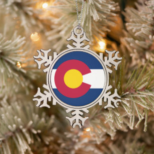 Ornement Flocon De Neige Colorado : le drapeau de l'État du centenaire