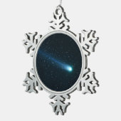 Ornement Flocon De Neige Comète dans le ciel nocturne (Vue impression)