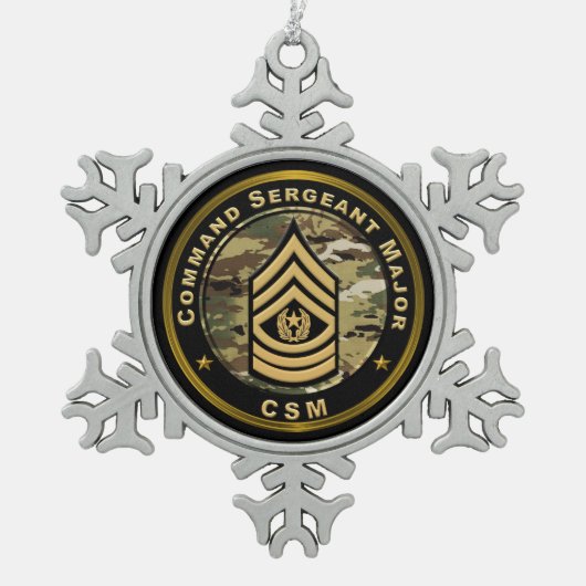 Ornement Flocon De Neige Command Sergeant Major CSM (Devant)