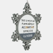 Ornement Flocon De Neige Comptable personnalisé Funny Comptable génial (Gauche)