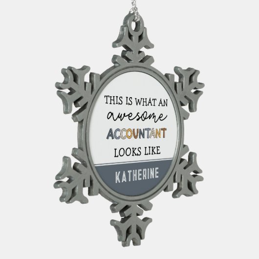 Ornement Flocon De Neige Comptable personnalisé Funny Comptable génial (Gauche)