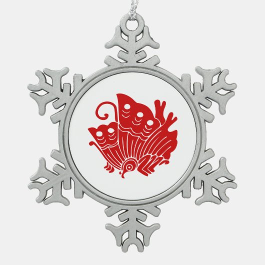 Ornement Flocon De Neige Conception asiatique de Kamon de Japonais de (Devant)