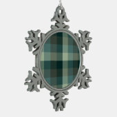 Ornement Flocon De Neige Conception carreaux gingham vert (Gauche)