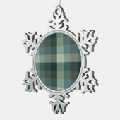 Ornement Flocon De Neige Conception carreaux gingham vert (Vue impression)