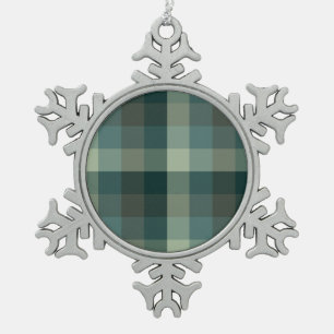 Ornement Flocon De Neige Conception carreaux gingham vert