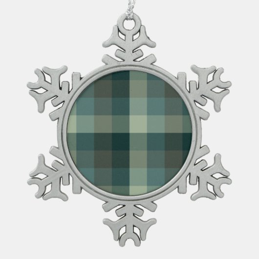 Ornement Flocon De Neige Conception carreaux gingham vert (Devant)