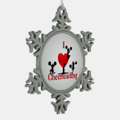 Ornement Flocon De Neige Conception de Cheerled I Heart Unique (Gauche)