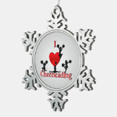Ornement Flocon De Neige Conception de Cheerled I Heart Unique (Vue impression)