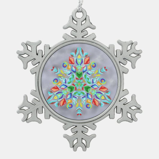 Ornement Flocon De Neige Conception triangulaire (ornement de flocon de (Devant)