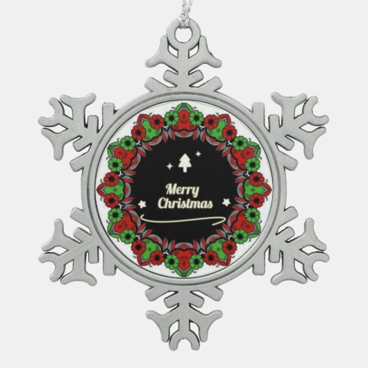 Ornement Flocon De Neige conceptions de mandala de Joyeux Noël (Devant)