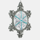 Ornement Flocon De Neige Conscience Teal PewterOrnament de myasthénie (Gauche)