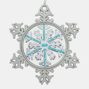 Ornement Flocon De Neige Conscience Teal PewterOrnament de myasthénie