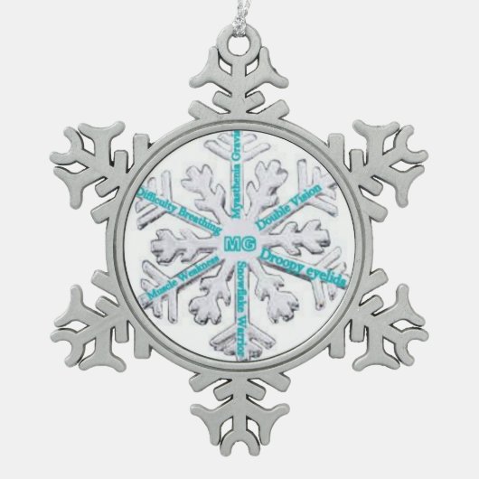 Ornement Flocon De Neige Conscience Teal PewterOrnament de myasthénie (Devant)
