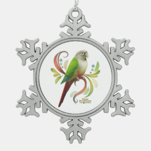 Ornement Flocon De Neige Conure à la crème verte de cannelle