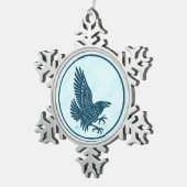 Ornement Flocon De Neige Corbeau bleu dansant (Vue impression)