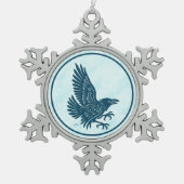 Ornement Flocon De Neige Corbeau bleu dansant (Devant)