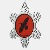 Ornement Flocon De Neige Corbeau rouge (Vue impression)