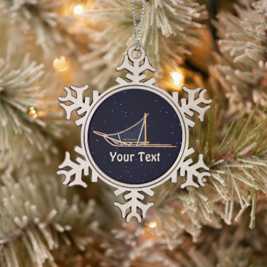 Ornement Flocon De Neige Corbeille de chiens de l'Alaska (Arbre)