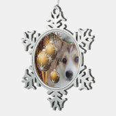 Ornement Flocon De Neige Corgi de sable de Noël (Vue impression)
