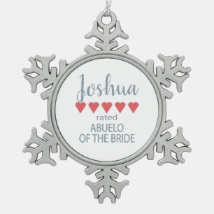 Ornement Flocon De Neige Cortège de mariage et de noce 5 Cœur Abuelo de la