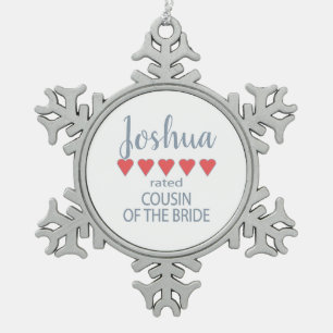 Ornement Flocon De Neige Cortège de mariage et de noce 5 Cousine au 5ème de