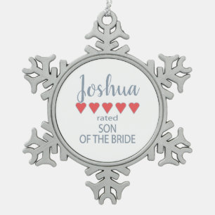 Ornement Flocon De Neige Cortège de mariage et de noce 5 Fils de la mariée