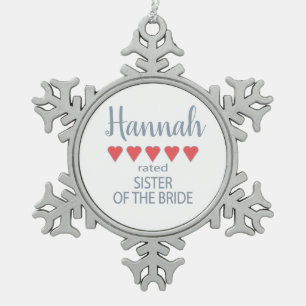 Ornement Flocon De Neige Cortège de mariage et de noce 5 Soeur de la mariée