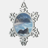 Ornement Flocon De Neige Côte Pittoresque de l'Oregon (Vue impression)