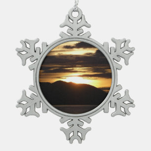 Ornement Flocon De Neige Coucher de soleil en Alaska III Photographie magni