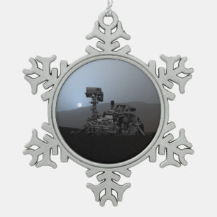 Ornement Flocon De Neige Coucher de soleil sur Mars Curiosity Rover