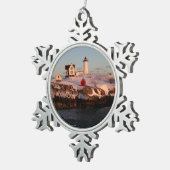 Ornement Flocon De Neige Coucher du soleil d'hiver à la lumière de (Vue impression)